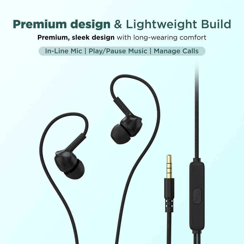 Aroma HF508 - 3.5mm Jack Clear Hi-Fi Sound, Deep Bass Wired Earphone | Black