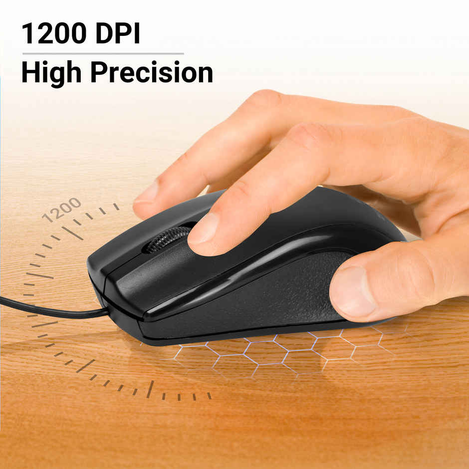 Zebronics JUDWAA 750 Wired Keyboard And Mouse Combo With 104 Keys And A Usb Mouse With 1200 Dpi - Black