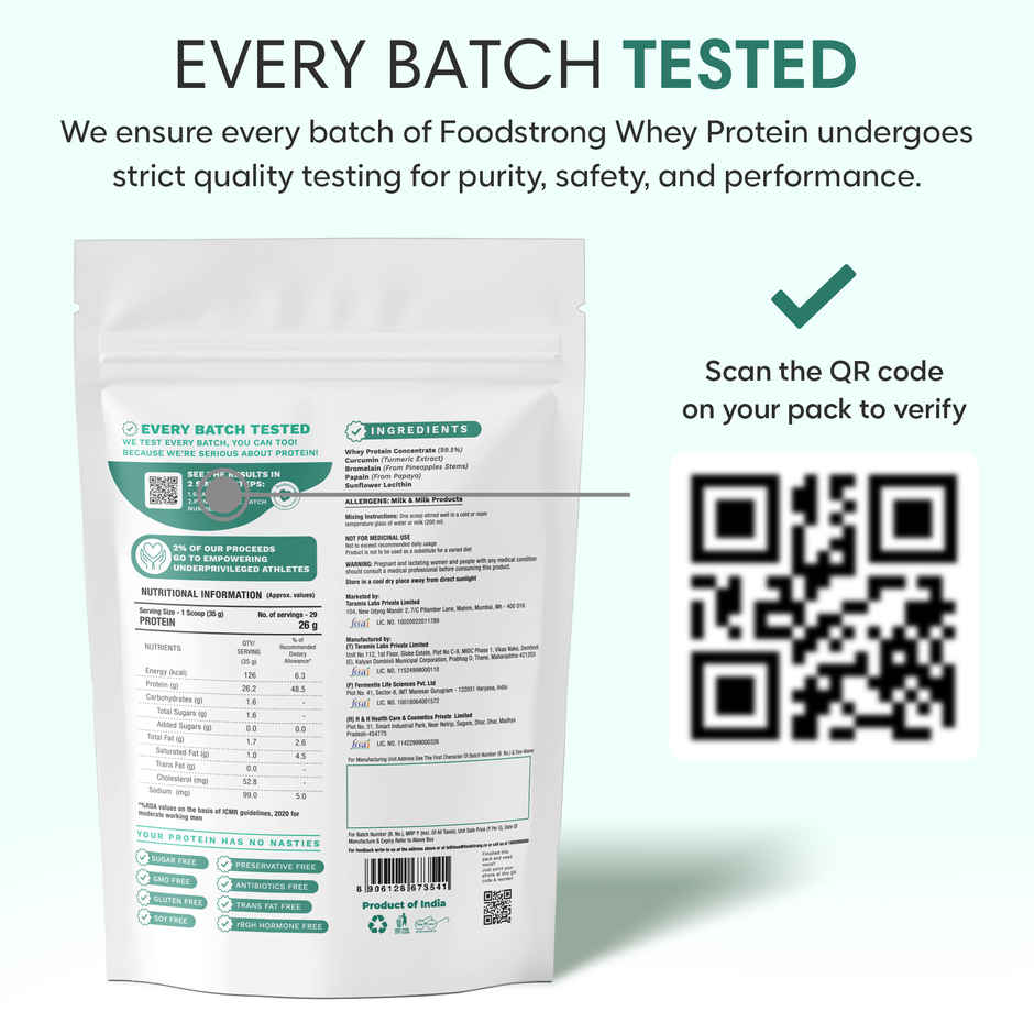 Foodstrong Whey Protein Powder Unflavoured