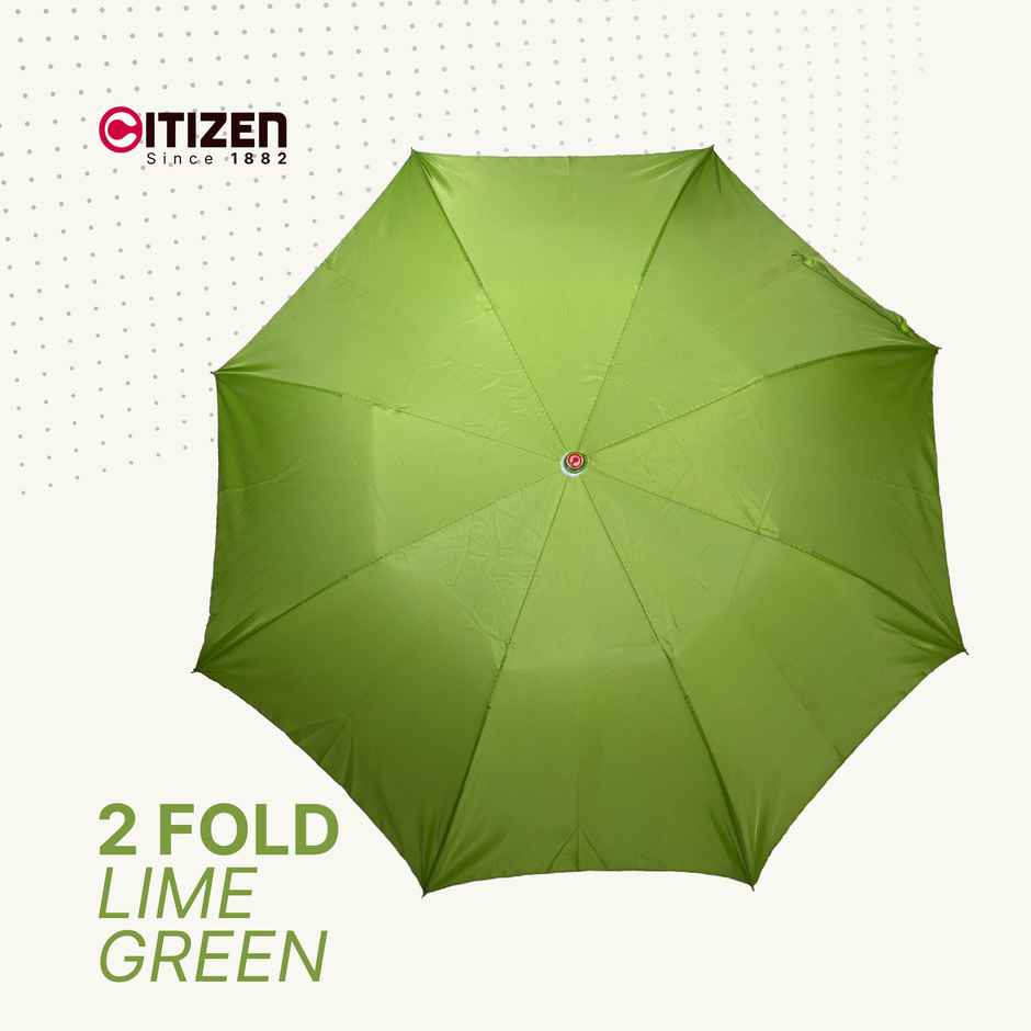Citizen Mono Silver Umbrella | Lime Green | 21 Inch | 2 Folds