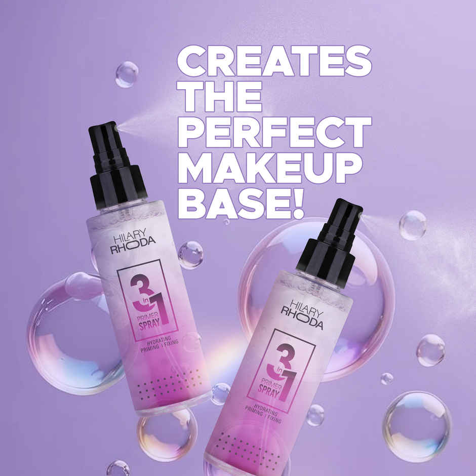 Hilary Rhoda 3-in-1 Primer Spray | Water-Based Primer | Refreshes Face & Blurs Pores | Dewy Finish