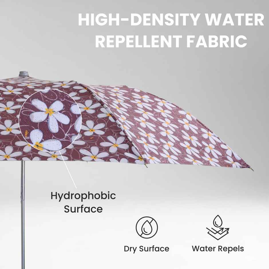 Cello Megha 21 Inch 2 Fold Mix Print Umbrella | Silver Brown Flower