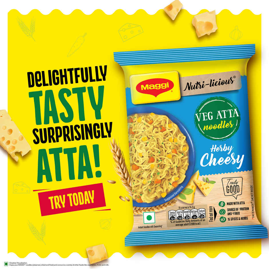Maggi Nutri-Licious Veg Atta Noodles Herby Cheesy