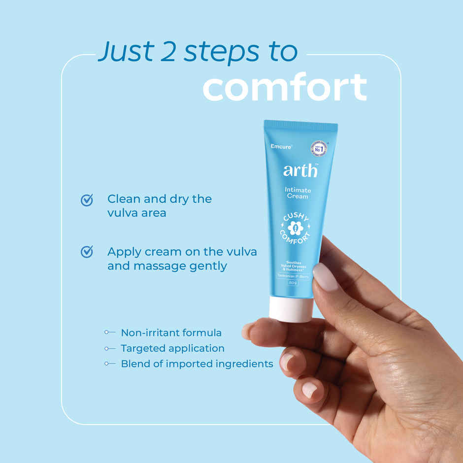 Arth Intimate Cream | Daily Soothing Vaginal Vulva Moisturizer Lotion | For Dryness, Itchiness