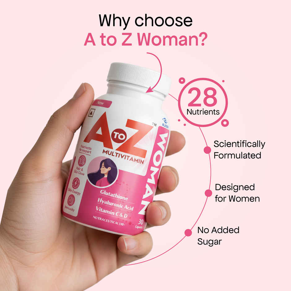 A to Z Woman Multivitamin | Skin, Hair, Hormonal Balance & Energy Support | Biotin, Iron & EPO