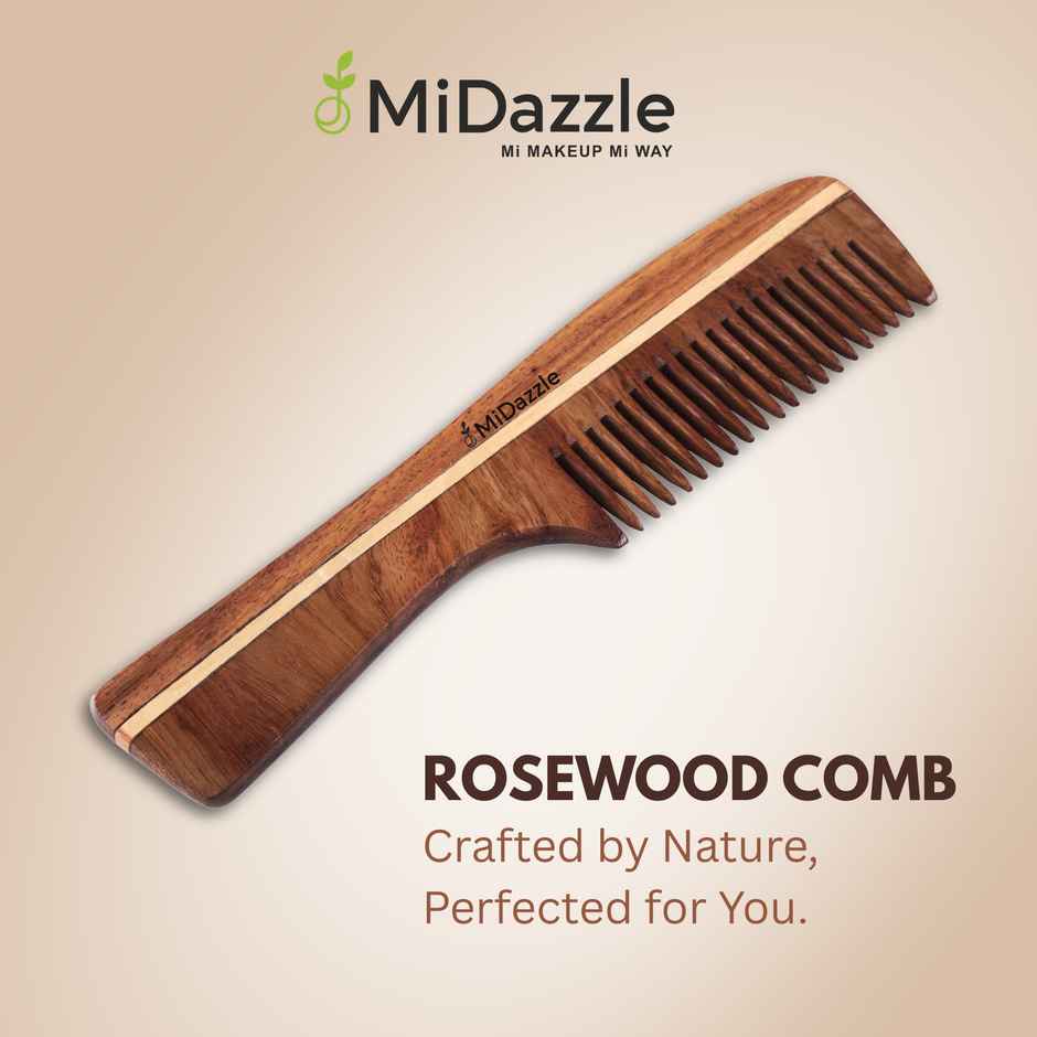 Midazzle Natural Handcrafted Sheesham Rosewood Hair Comb | MIRC2006