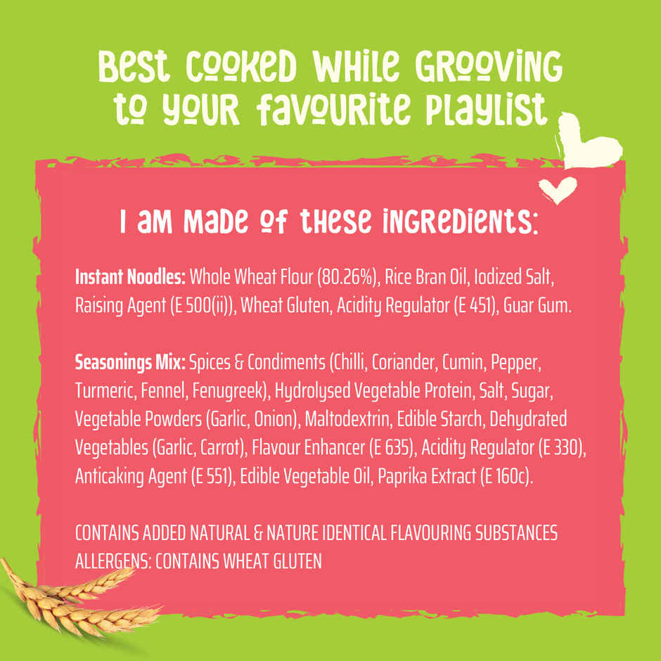 WickedGud Whole Wheat Masala Noodles | No Maida | No Palm Oil | Source of Protein