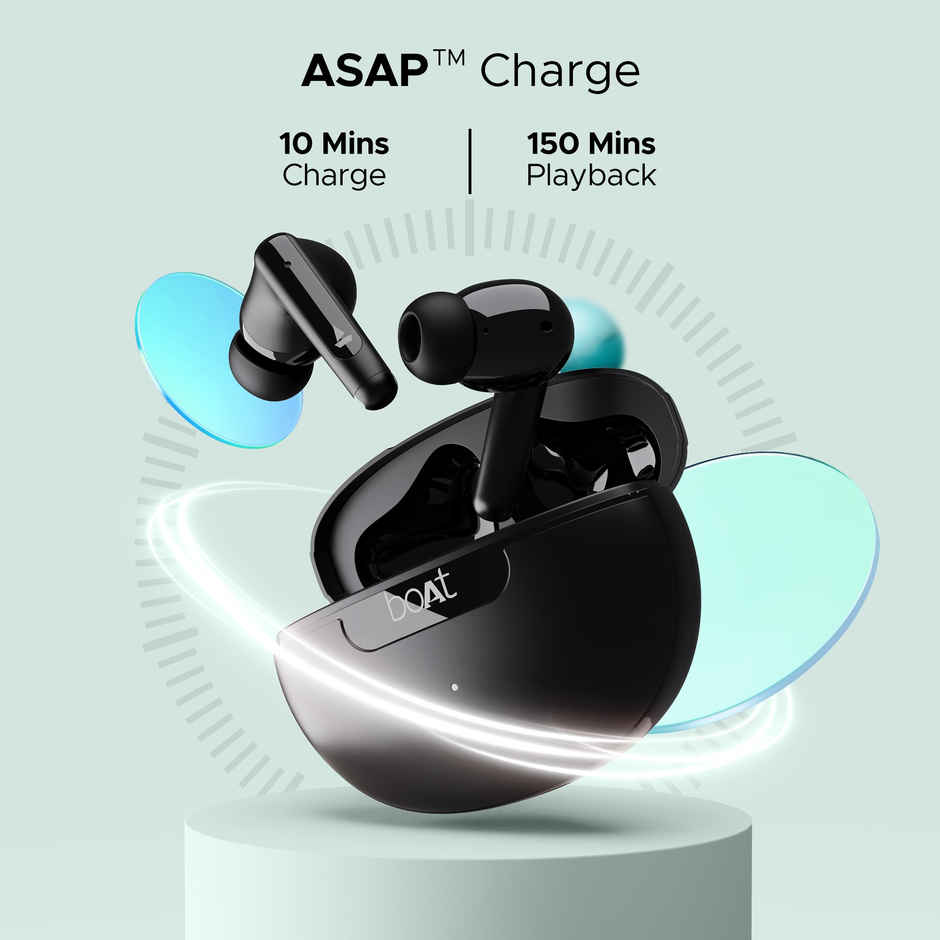 boAt Airdopes 161 ANC TWS Earbuds, Active Noise Cancellation(32dB),50HRS Playback & ASAP Charge Bluetooth -  Black