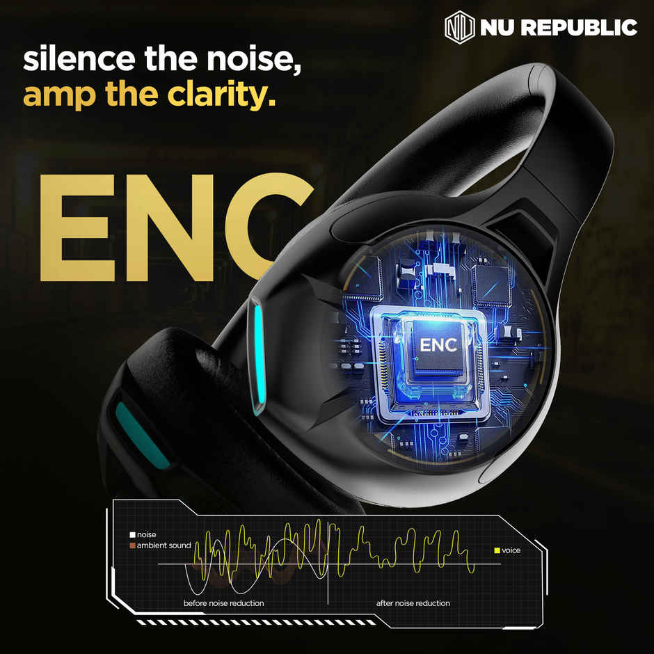 Nu Republic Starboy 6 With 30 Hrs Playtime Bluetooth Headphones | Black