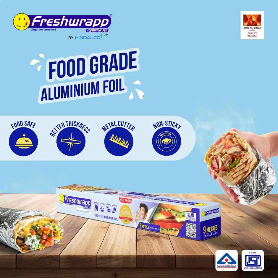 Hindalco Fresh wrapp Aluminium Foil - 9 meter