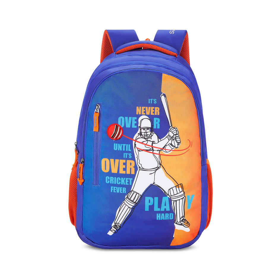 Nasher Miles Cricket Fever Backpack- Unisex-3 Compartment College Bag- Blue- 45L