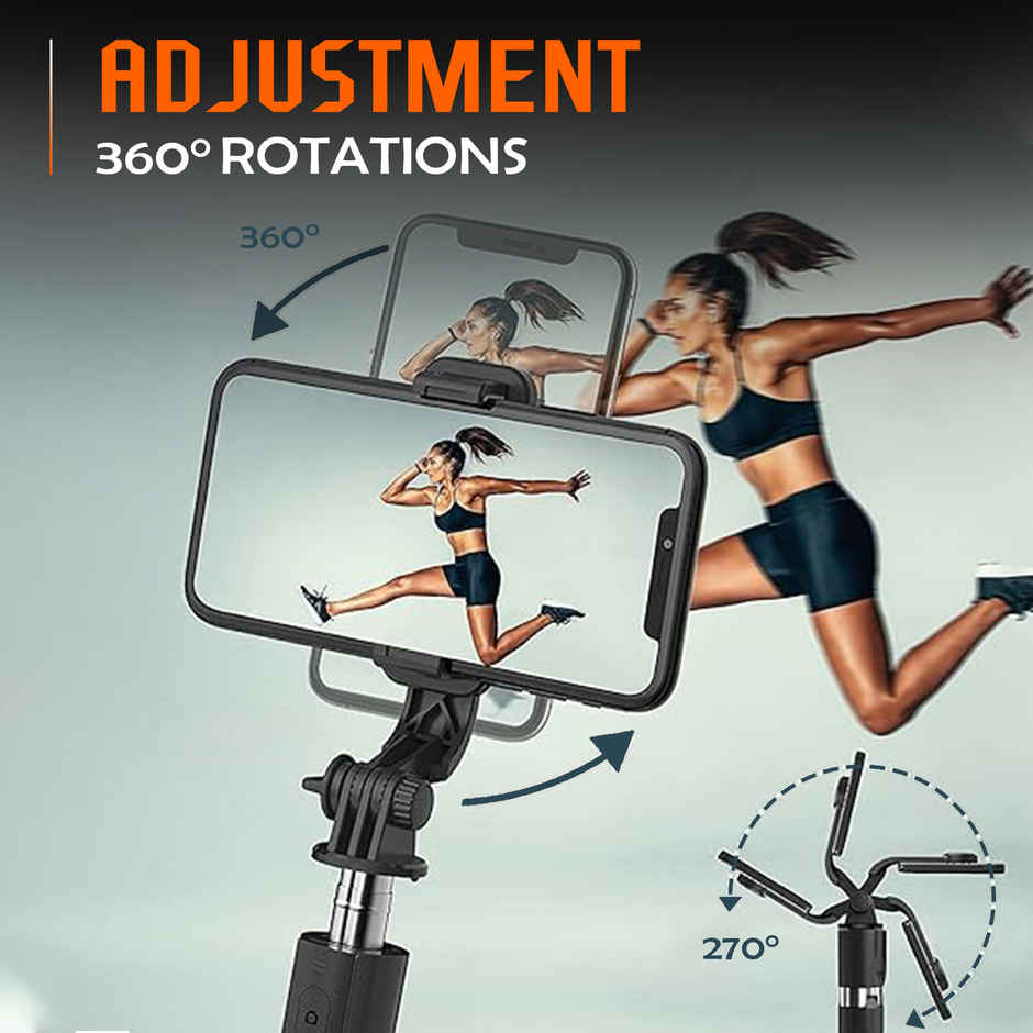 Kratos K9 170cm Bluetooth Selfie Stick Tripod with Light for iPhone & Smartphones