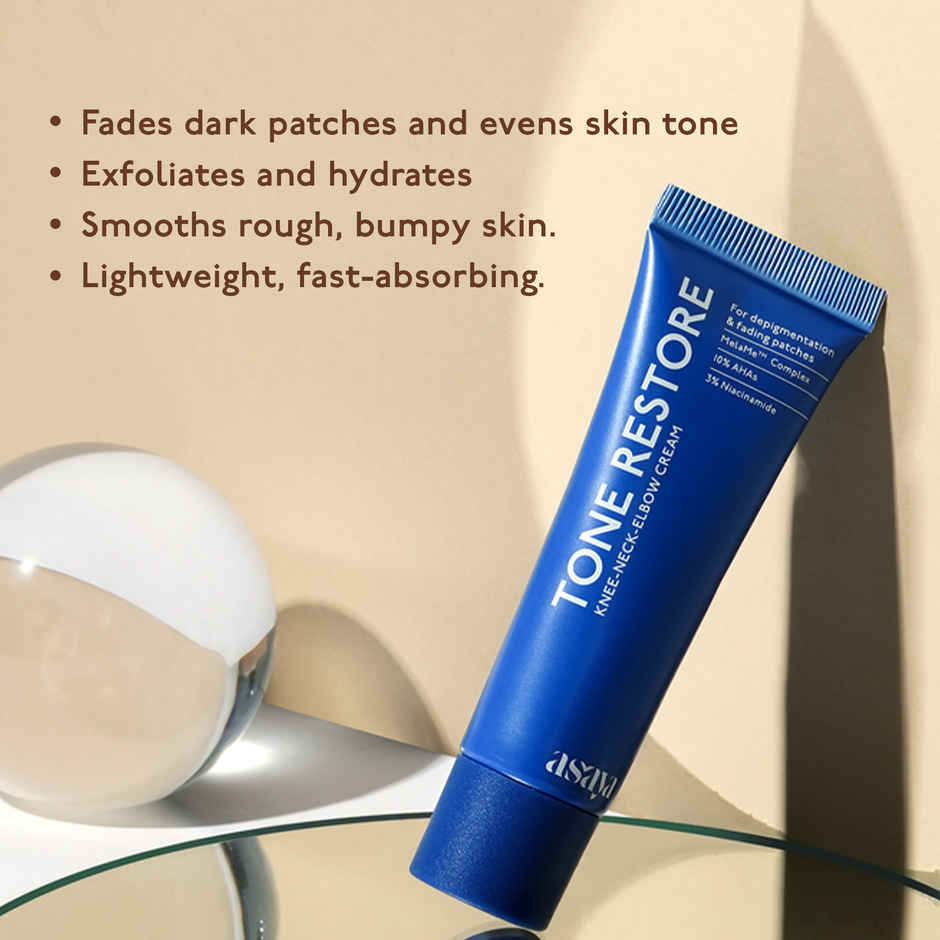 Asaya Tone Restore Depigmentation Cream for Dark Knees, Elbows & Neck, Dark Patches Removal Cream