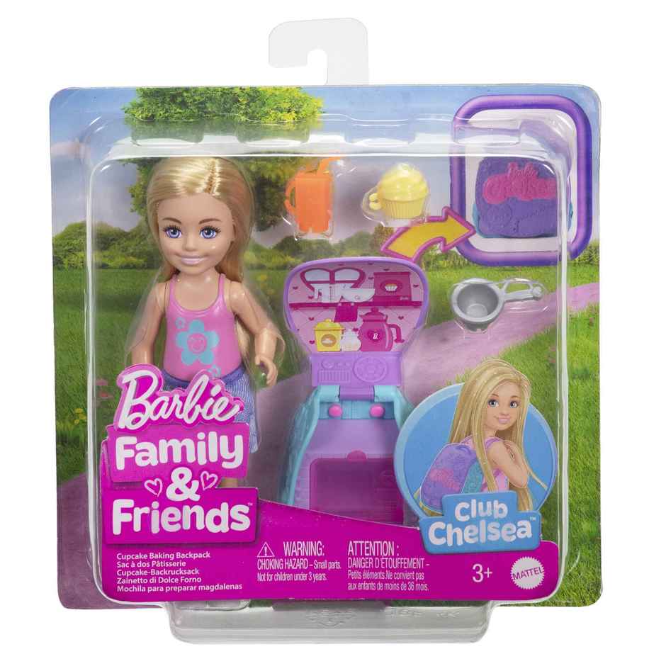 Barbie Family and Friends Cupcake Baking Backpack Blonde Chelsea Doll| Wearable Backpack