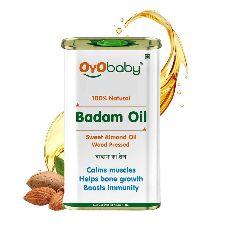 Oyo Baby Oil For New Born Wood Pressed Badam Rogan Oil - Massage, Skin & Hair Oil