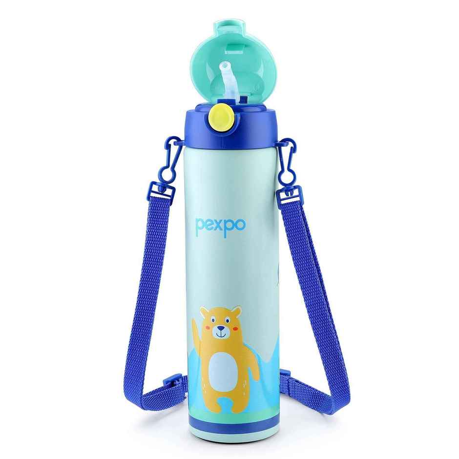 Pexpo Pixy Hot & Cold Stainless Steel Kids Bottle | Thermosteel Flask | Green | 470 ml