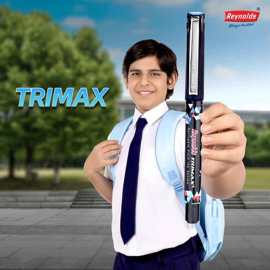 Reynolds Trimax Roller Ball Pen Set |3 Blue Pens