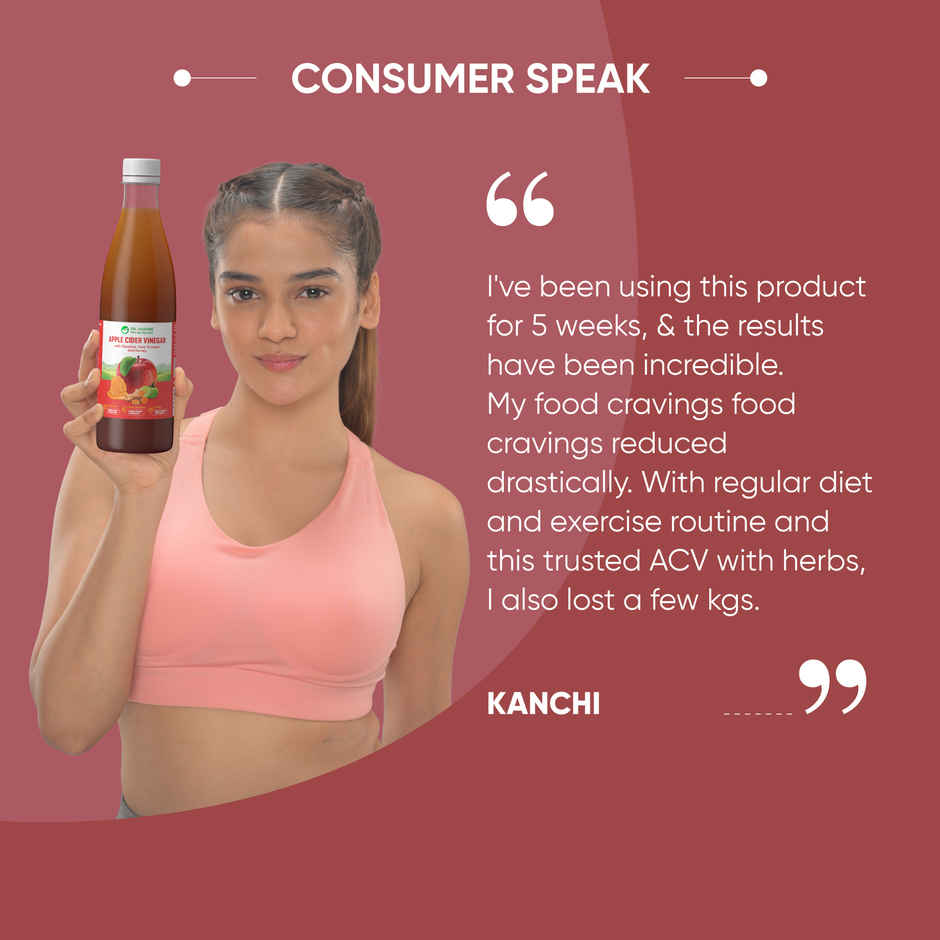 Dr. Vaidya's Apple Cider Vinegar for Weight Loss | Helps Craving Control | No Added Sugar | Vegan