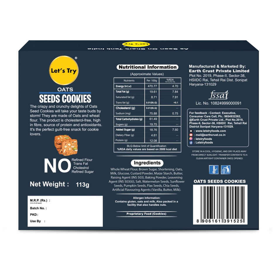 Let's Try Oats Seeds Cookies