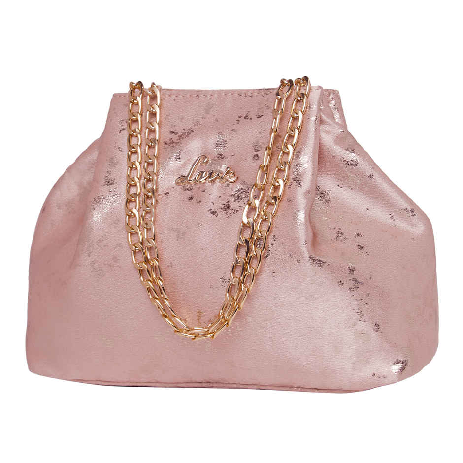 Lavie Women's Shaya Structured Potli Bags | Pouches for Festive Seasons & Wedding | Pink