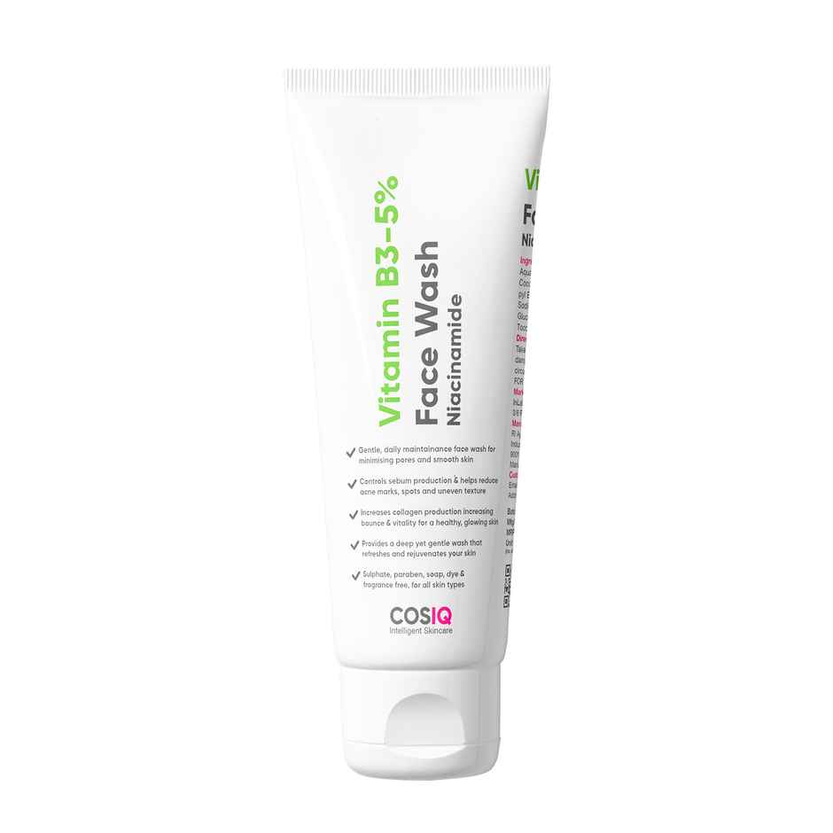 CosIQ 5% Niacinamide Daily Gentle Face Wash | Fades Dark Spots & Breakout | Dermatologically Tested