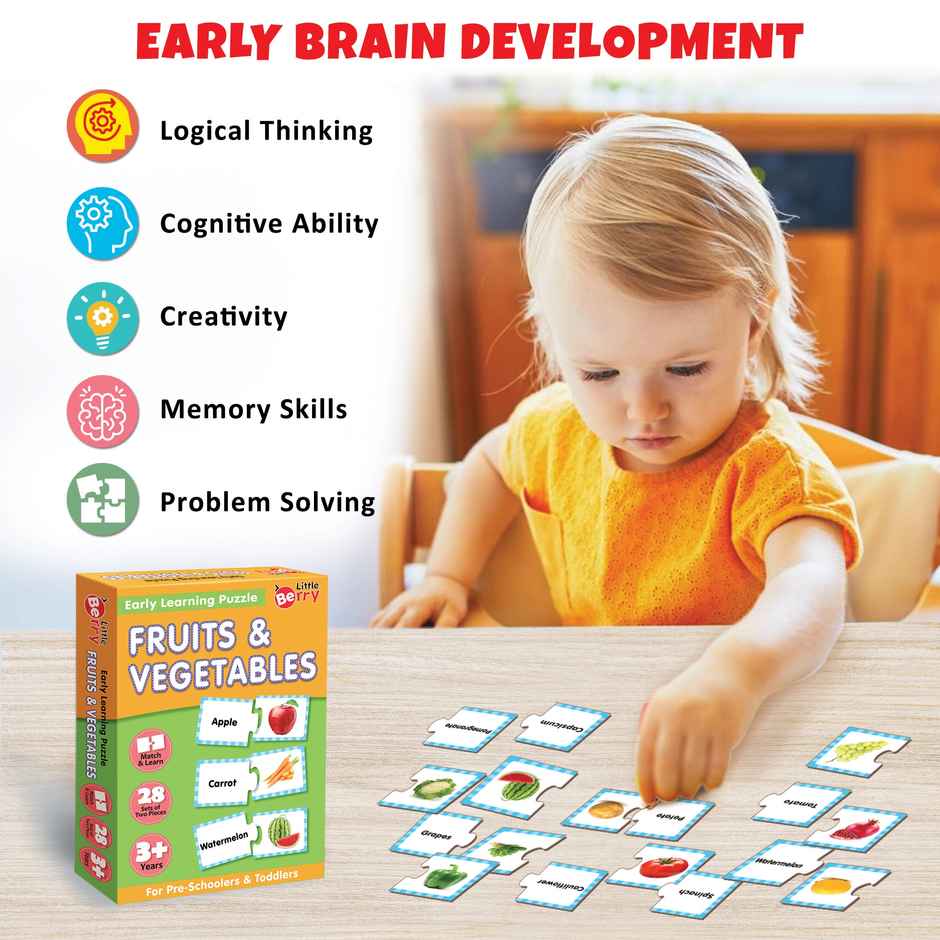 Little Berry Fruits & Vegetables Early Learning Puzzle Game For Kids 2+ Years - Learning Toy - Lb29