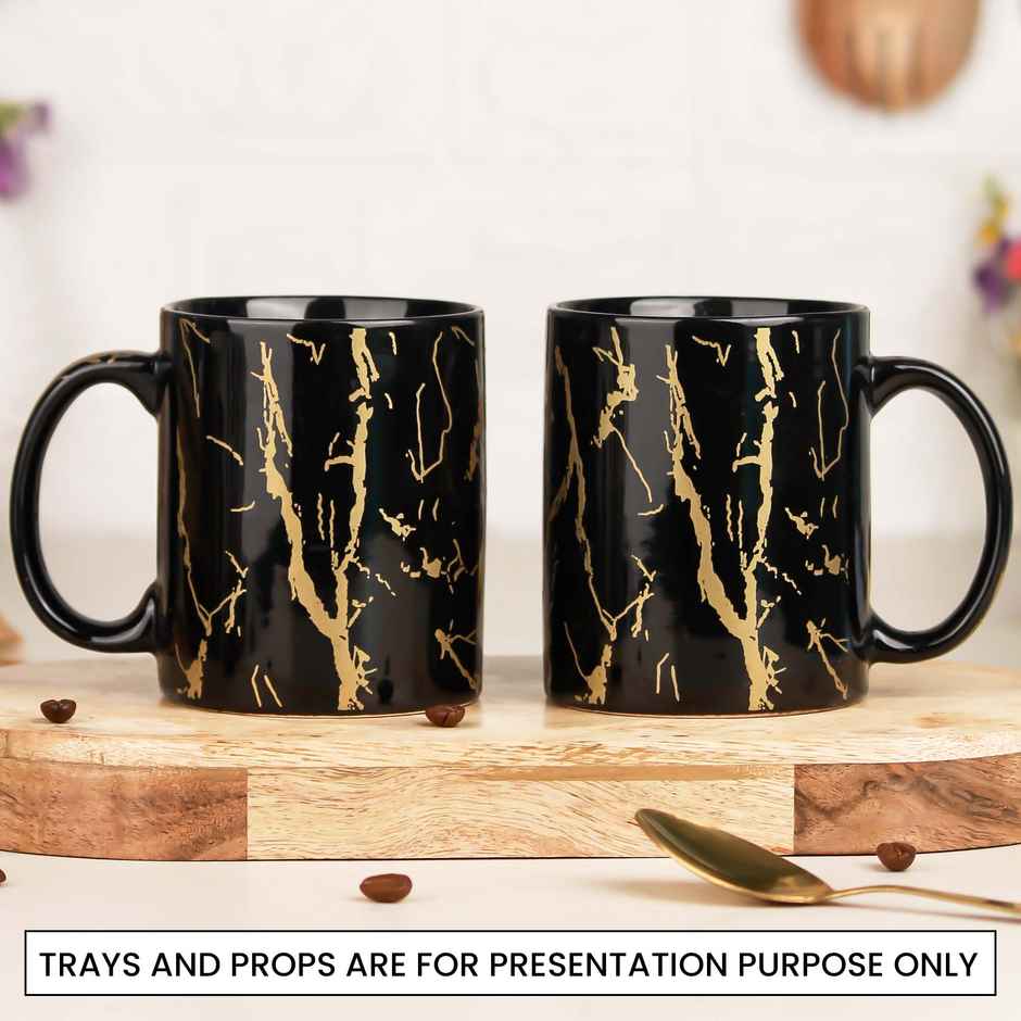 The Earth Store Black Copper Ceramic Coffee Mug | 370 ml | Tea/ Milk Mugs