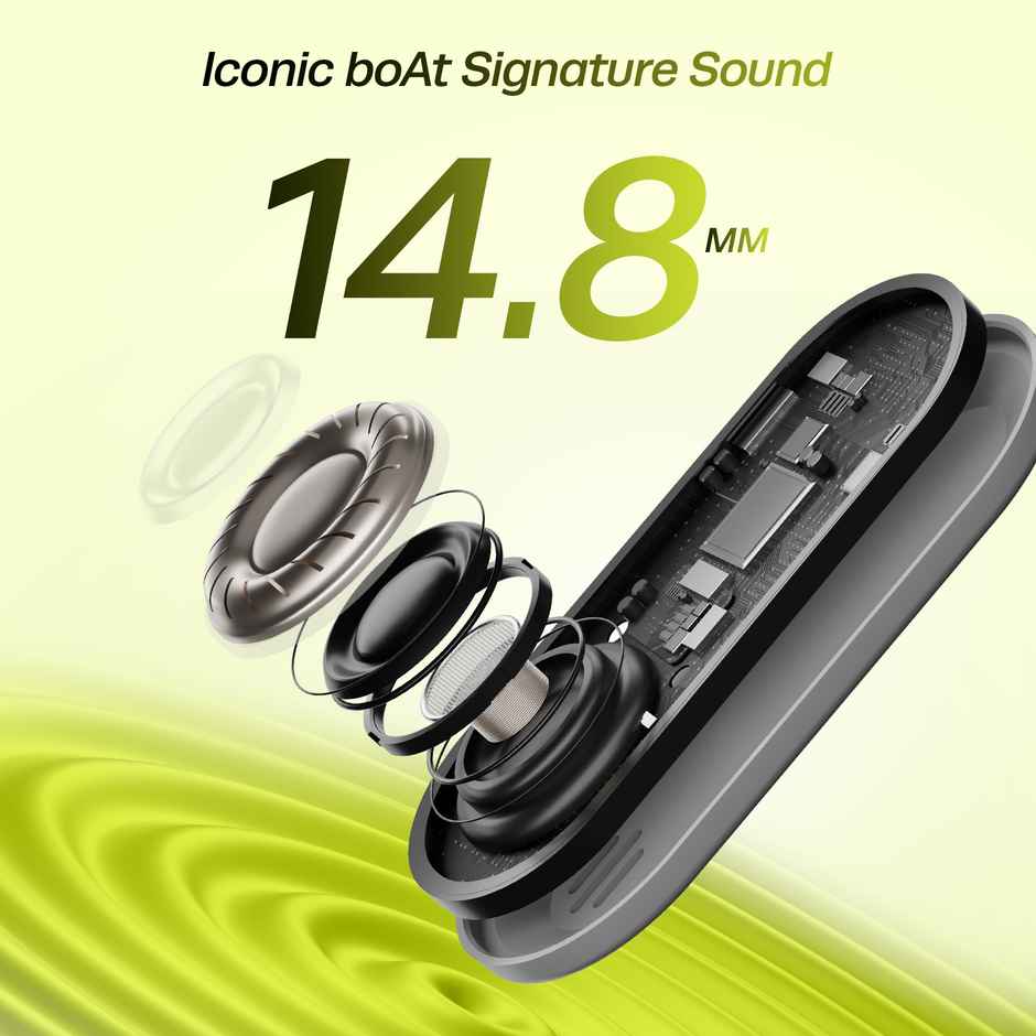 boAt Rockerz 261 Pro BT Neckband Air Conduction Tech,14.8mm Drivers & Dual Mic AI-ENx(Lazer Lime)