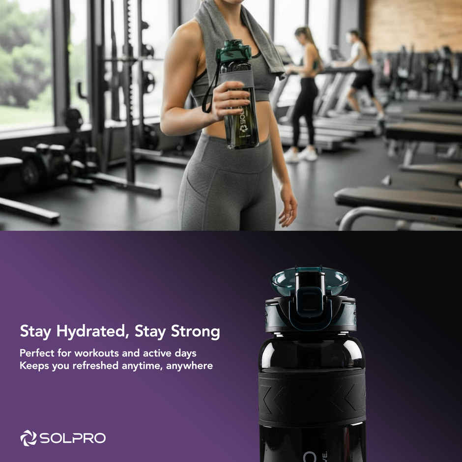 Solpro Agua Spain Sipper Water Bottle | Leakproof BPA Free for School Office Gym Travel | 1 L