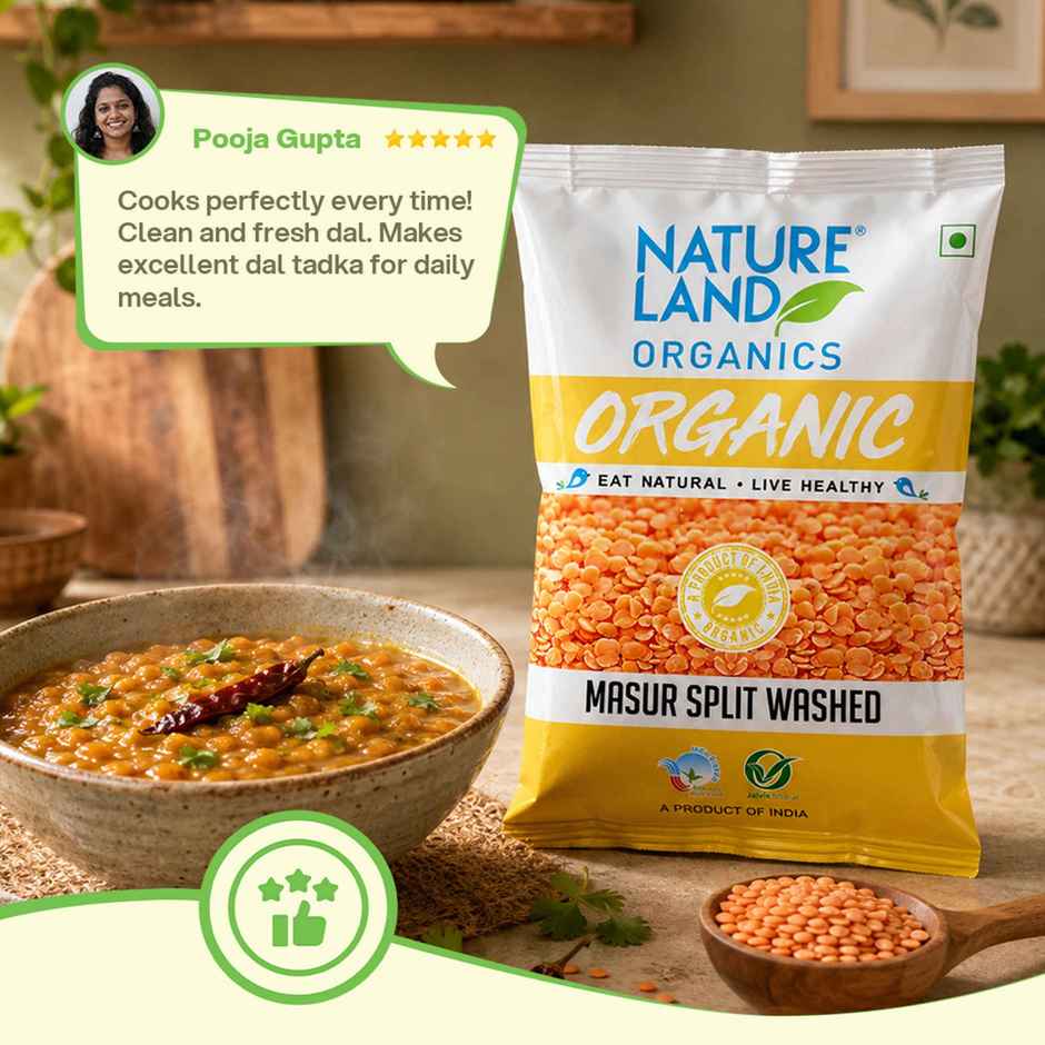 Natureland Organic Masoor Dal Split Washed