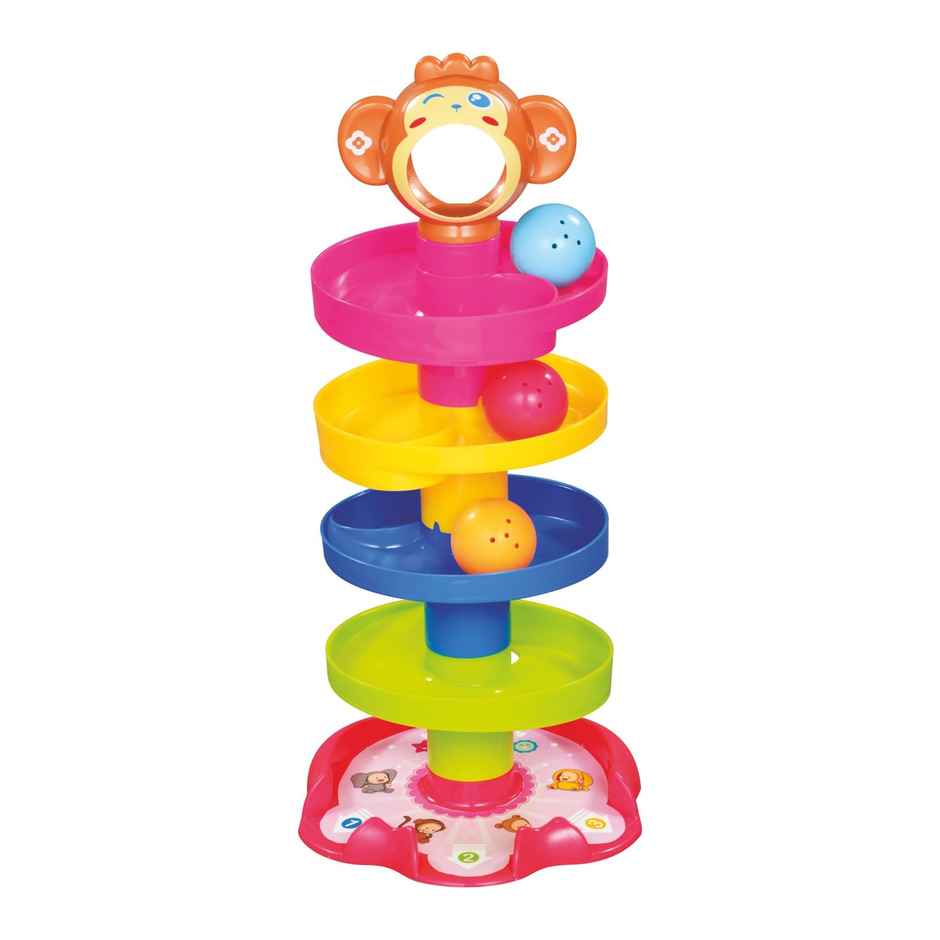Toybharat 4-Layer Ball Drop & Roll Tower | Educational Toy for Toddlers with Spinning Balls