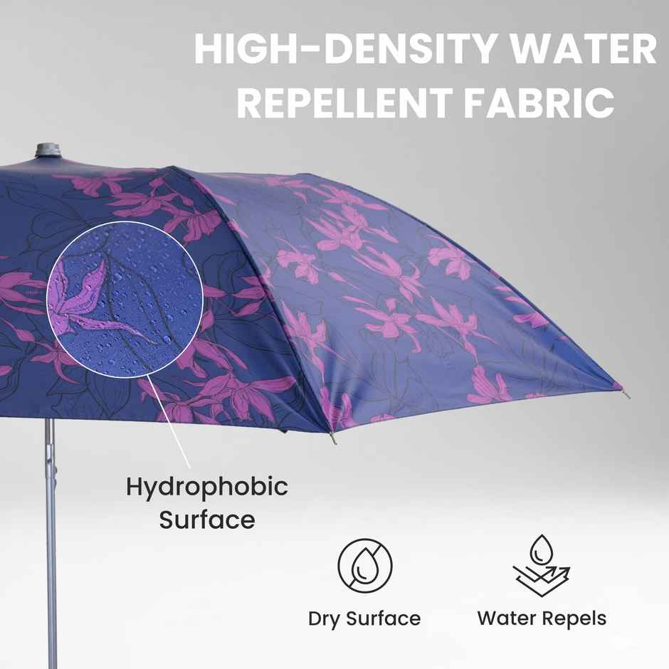 Cello Megha 21 Inch 2 Fold Mix Print Umbrella | Silver Blue