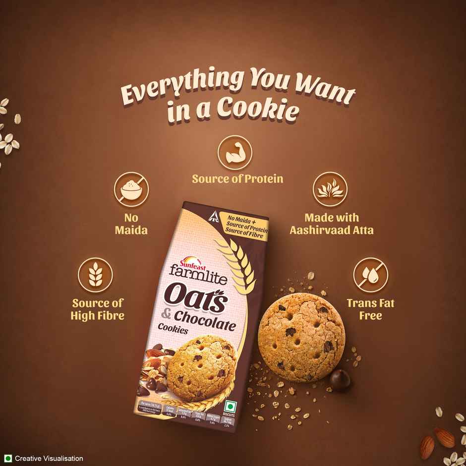 Oats & Chocolate Cookies By Sunfeast Farmlite
