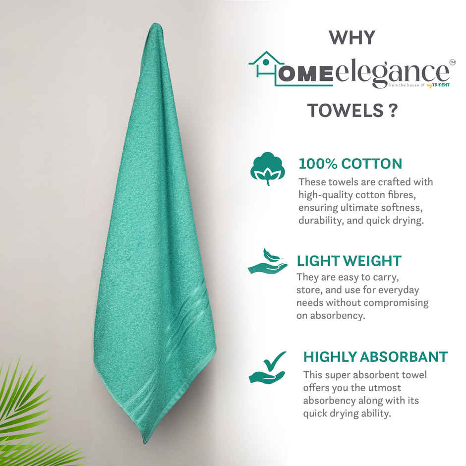 Home Elegance by myTrident Comfort Living Cotton Bath Towel | 70cm x 140cm | 400 GSM | Sea Green