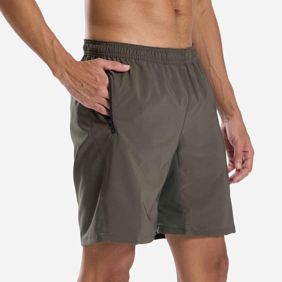 Decathlon | Domyos Men's Zip-Pocket Breathable Essential Fitness Shorts | Khaki - S
