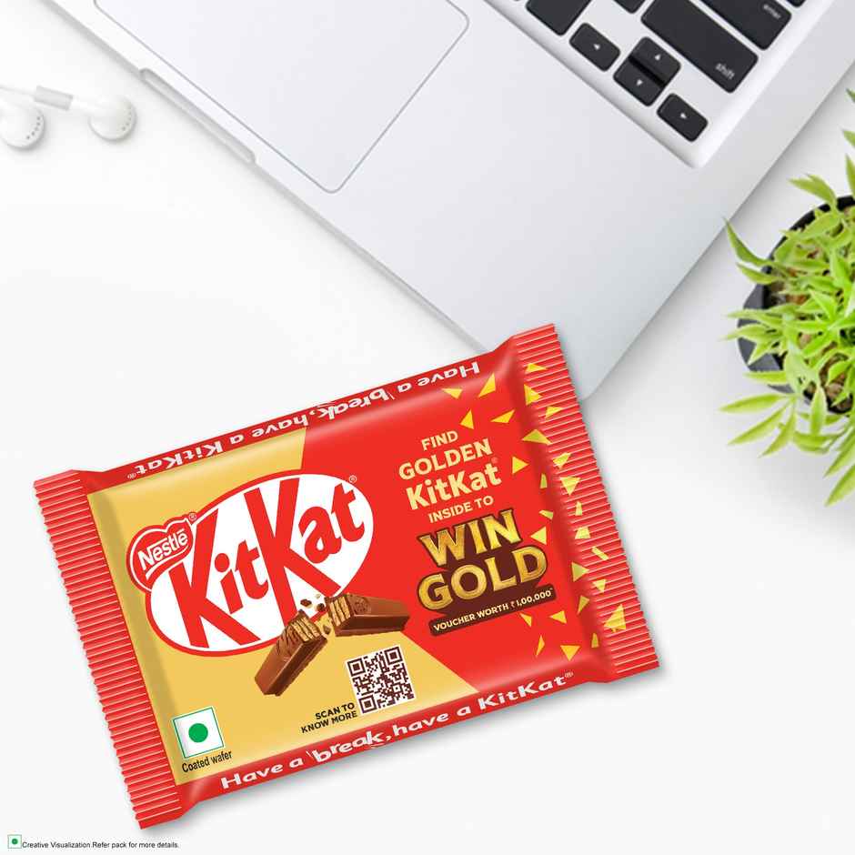 Kwality Wall'S Cornetto Double Chocolate Cone(105ml) & Nestle Kitkat Crispy & Creamy 4 Finger Chocolate Coated Wafer(38.5gms) Combo