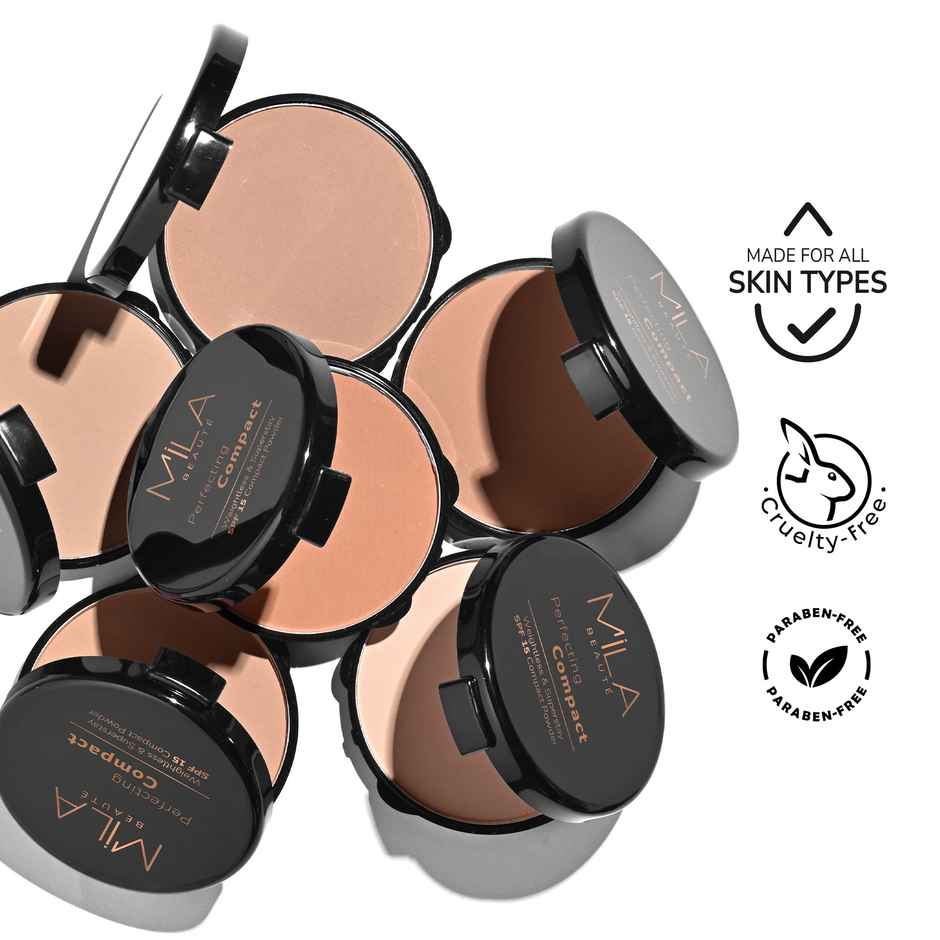 Mila Beaute Perfect Compact Powder Minimise Pores & Finelines Spf 15 301 Sand Beige