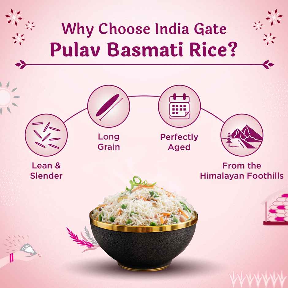India Gate Pulav Basmati Rice | Lean Slender Grains