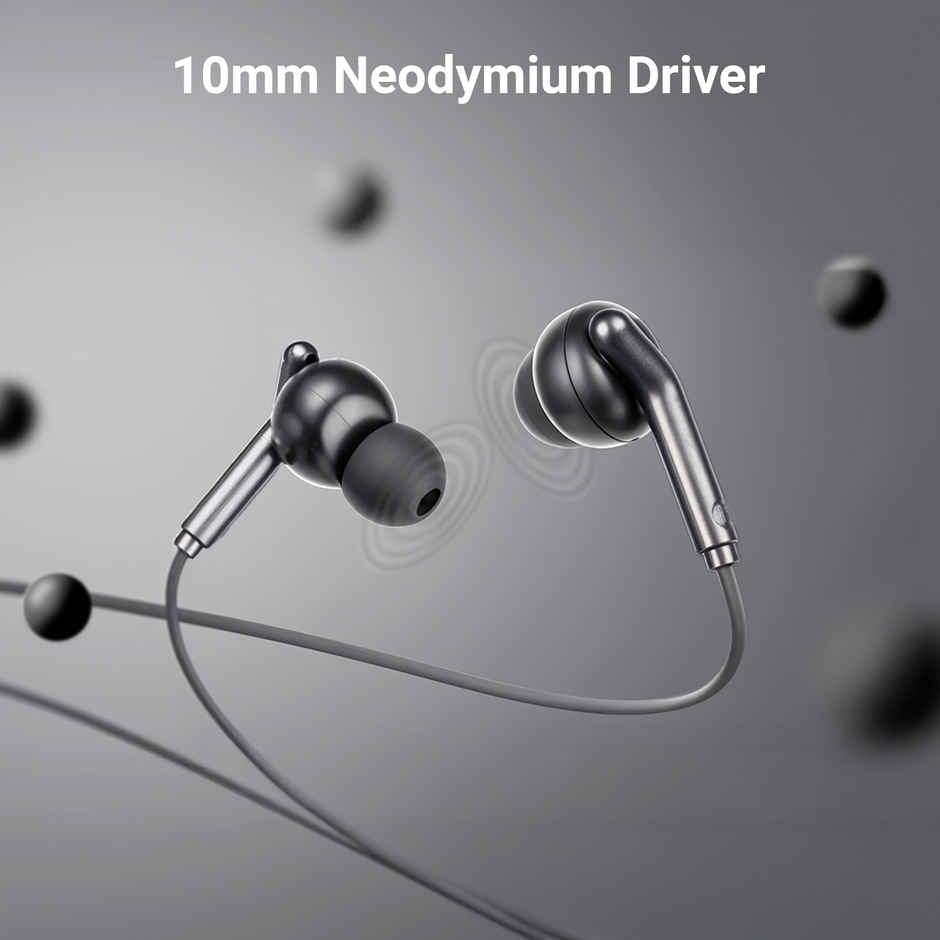 Zebronics Bro C Type C Wired Earphone, 1.2M Cable, Light Weight, In Ear Design | Black