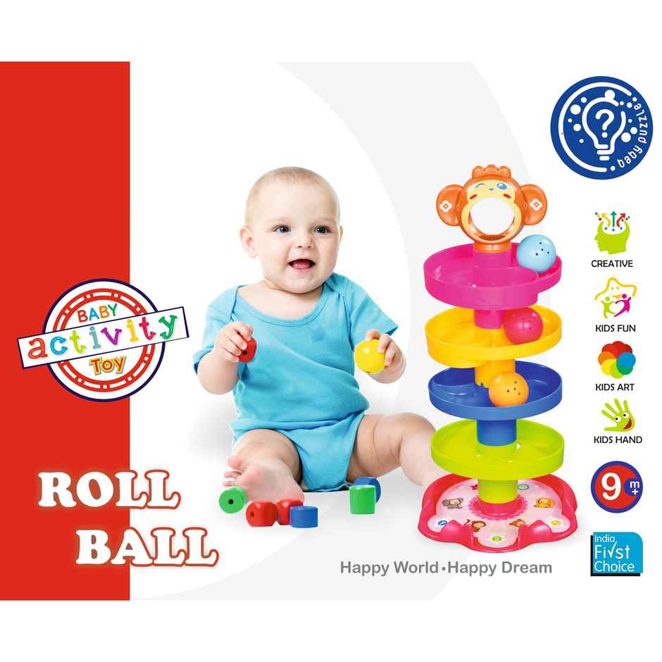 Toybharat 4-Layer Ball Drop & Roll Tower | Educational Toy for Toddlers with Spinning Balls