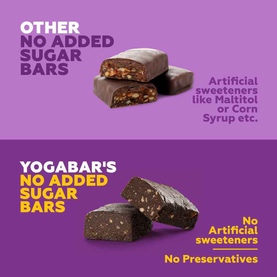 Yoga Bar No Added Sugar 20g Protein Bars|Added Probiotics & Whey| 20g Protein|Pack of 5 x 70g Each