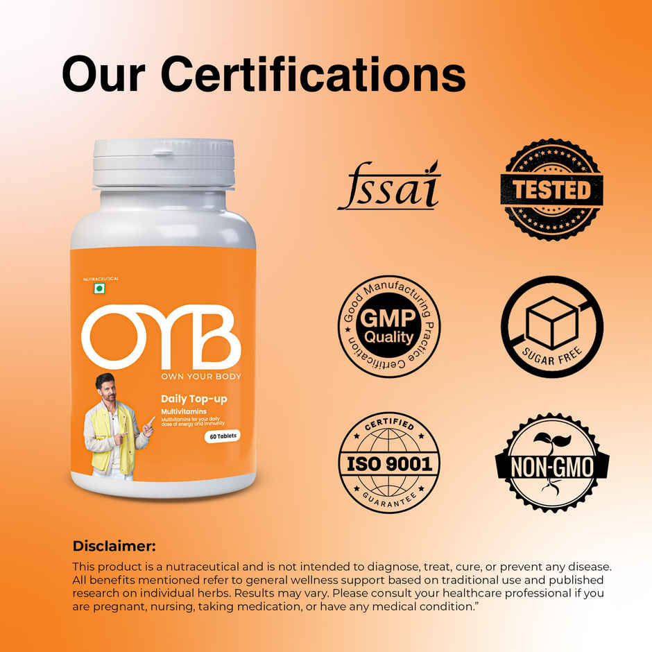 OYB Multivitamin with 24 Nutrients, Probiotics & Herbs