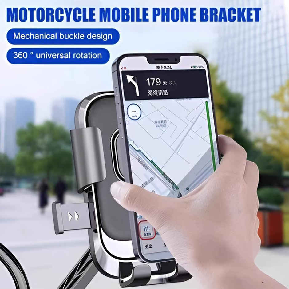 Artistque Mobile Phone Holder Mount for Bike Motorcycle Scooter Bicycle | Black
