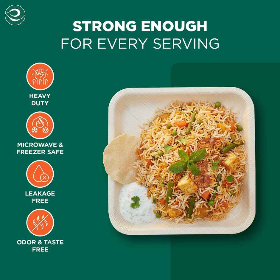 Palm Leaf Plate | Square | 10 inch | 10 Count | Eco Soul