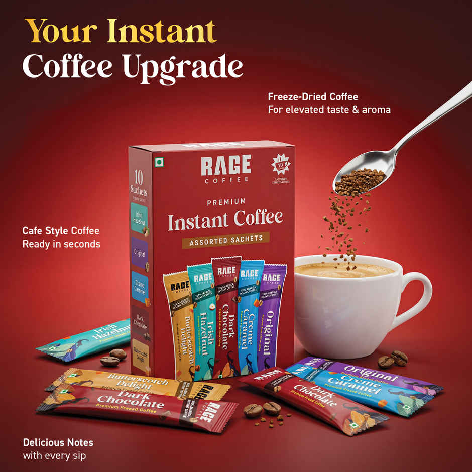 Rage Coffee Assorted Freeze Dried Instant Coffee Sachets | Arabica Beans