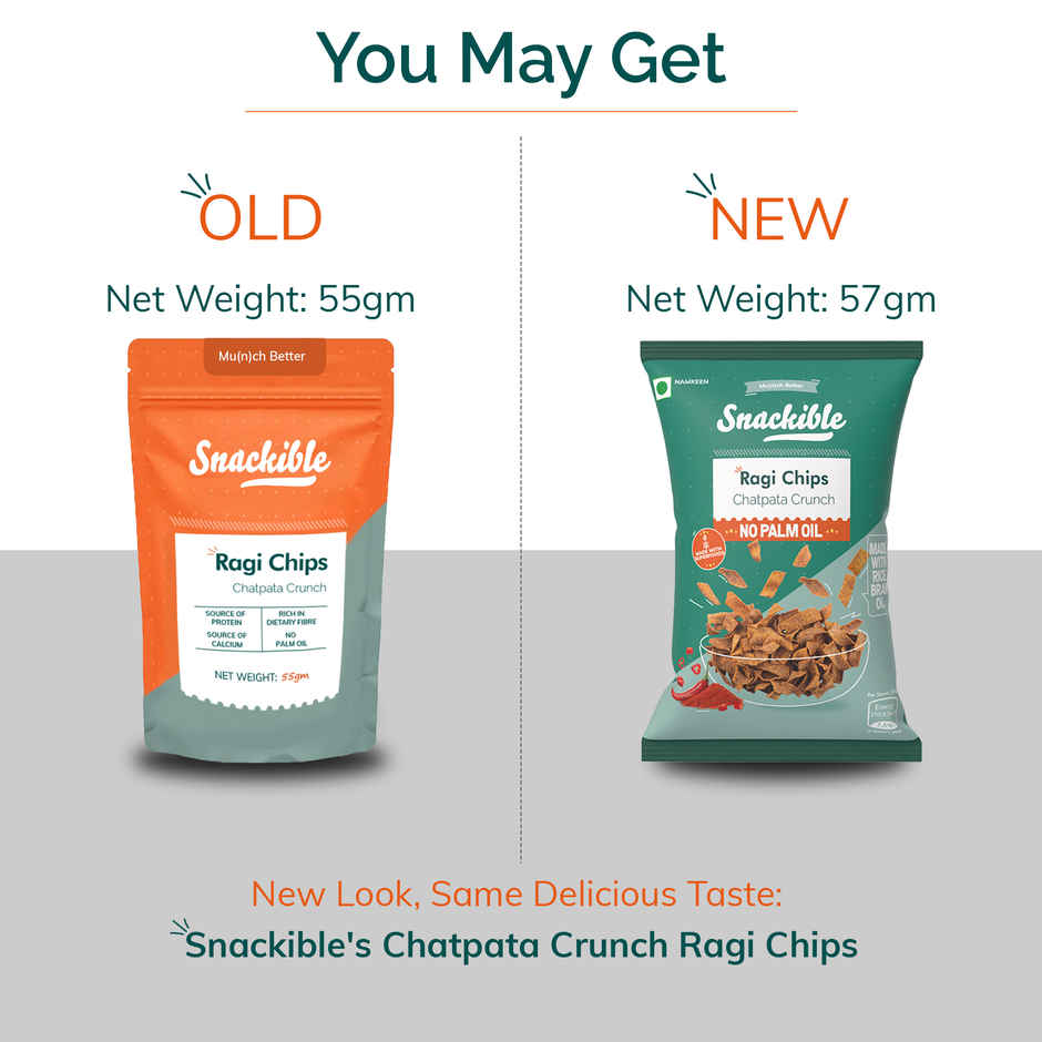 Snackible Chatpata Crunch Ragi Chips- No Palm Oil