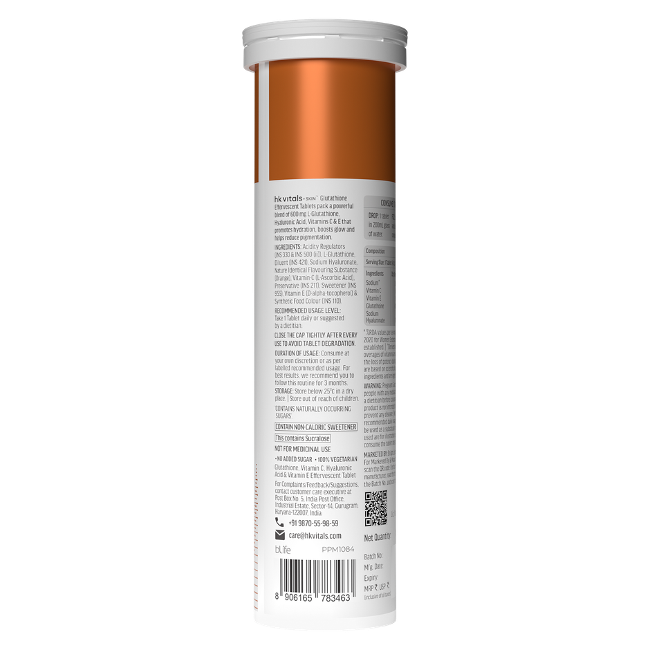 hk vitals Glutathione (Orange, 15 Effervescent Tablets)