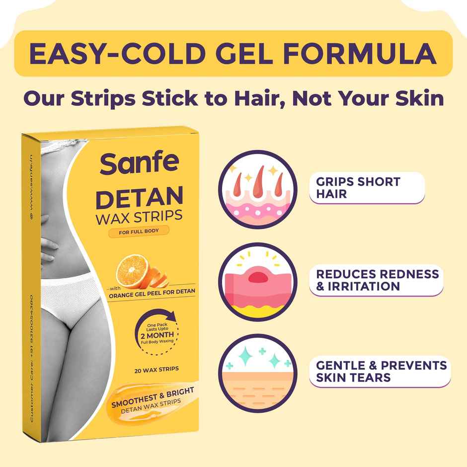 Sanfe Detan Wax Strips For Full Body