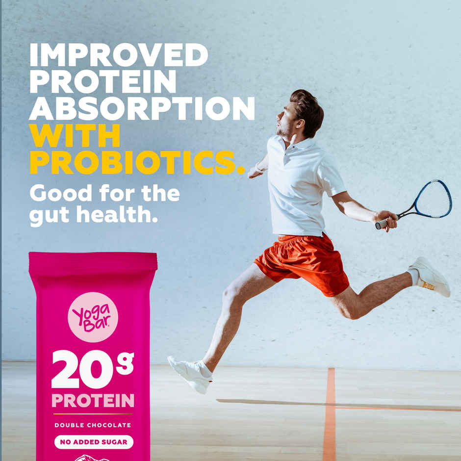 Yoga Bar 20g Protein Bar, Dark Chocolate, No Added Sugar, Multigrain Energy Bar, High Protein Bar