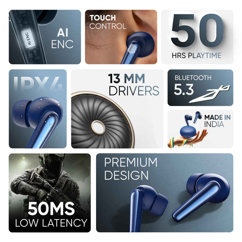 Mivi T50 Duopods - Cobalt Blue